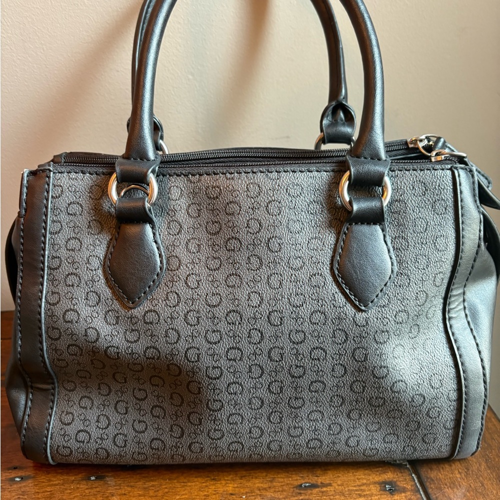 GUESS Monogram Black and Gray Satchel - Picture 2 of 2